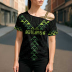 Custom New Zealand Maori Koru Koiri Motif Cross Shoulder Shirt - Aussie Hoodie