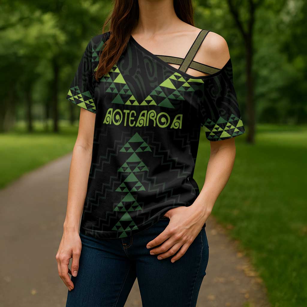 Custom New Zealand Maori Koru Koiri Motif Cross Shoulder Shirt - Aussie Hoodie