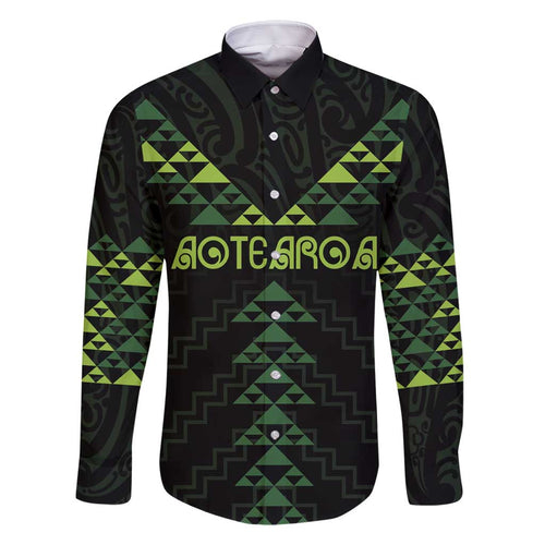 Custom New Zealand Maori Koru Koiri Motif Family Matching Long Sleeve Bodycon Dress and Hawaiian Shirt
