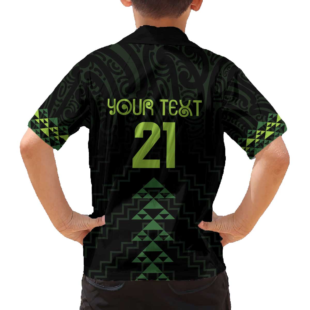 Custom New Zealand Maori Koru Koiri Motif Family Matching Off The Shoulder Long Sleeve Dress and Hawaiian Shirt