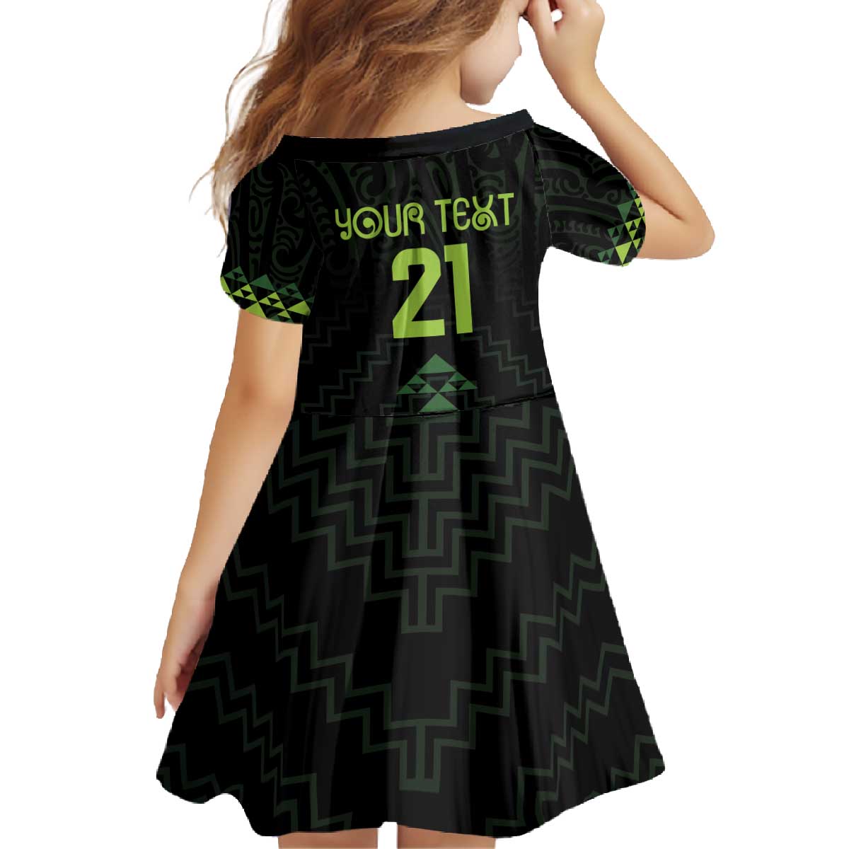 Custom New Zealand Maori Koru Koiri Motif Family Matching Off The Shoulder Long Sleeve Dress and Hawaiian Shirt