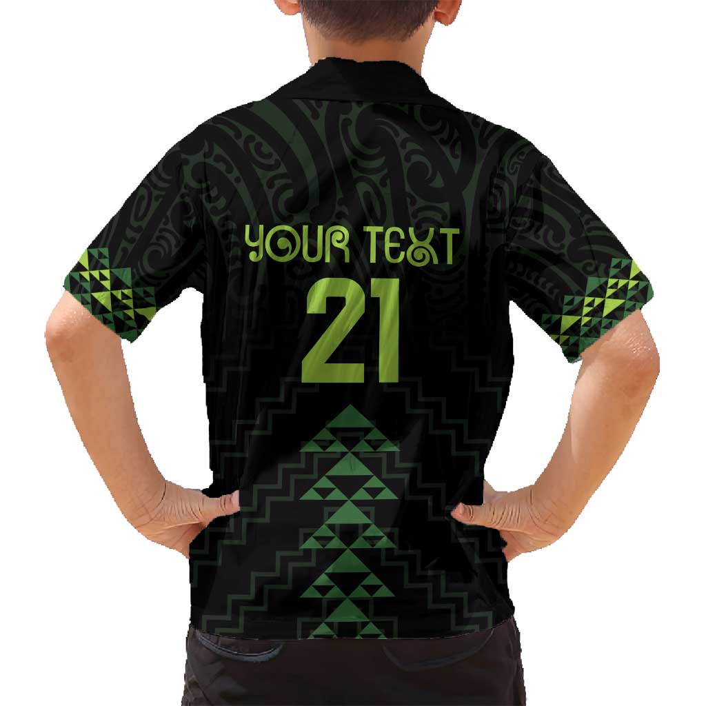 Custom New Zealand Maori Koru Koiri Motif Family Matching Puletasi and Hawaiian Shirt