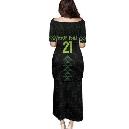 Custom New Zealand Maori Koru Koiri Motif Family Matching Puletasi and Hawaiian Shirt