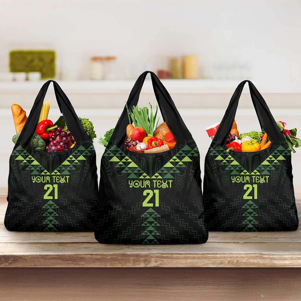 Custom New Zealand Maori Koru Koiri Motif Grocery Bag