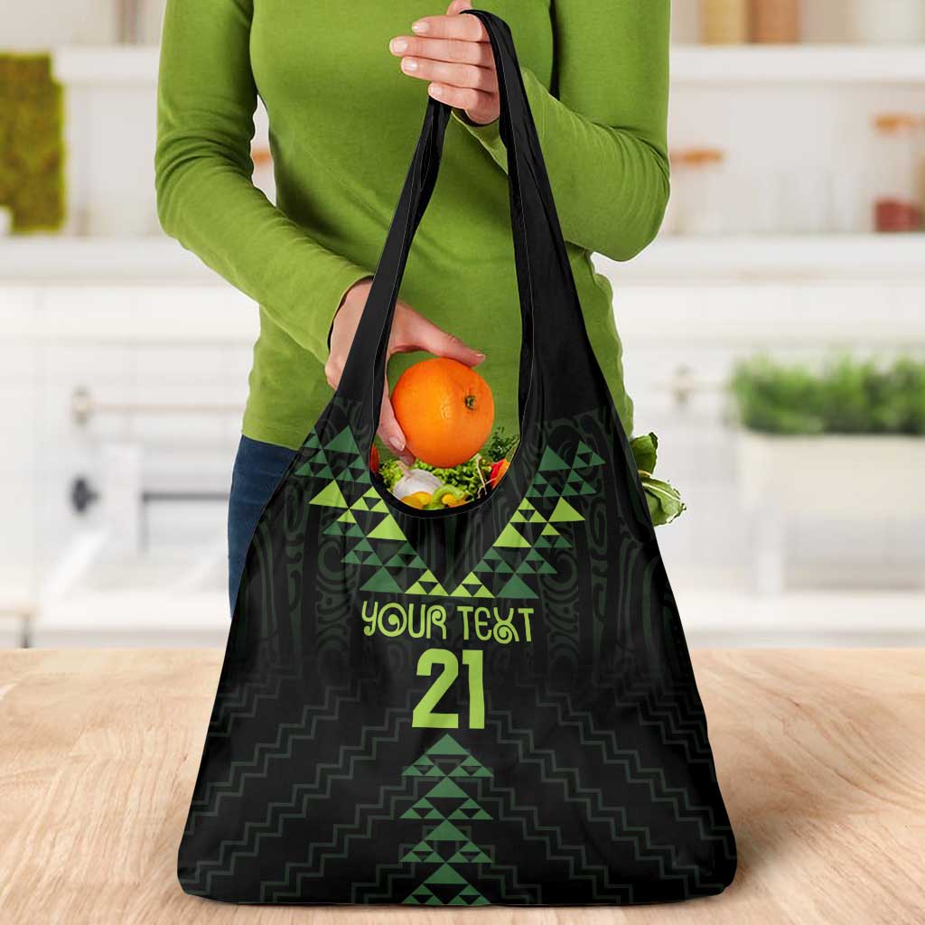 Custom New Zealand Maori Koru Koiri Motif Grocery Bag