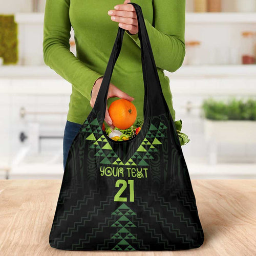 Custom New Zealand Maori Koru Koiri Motif Grocery Bag