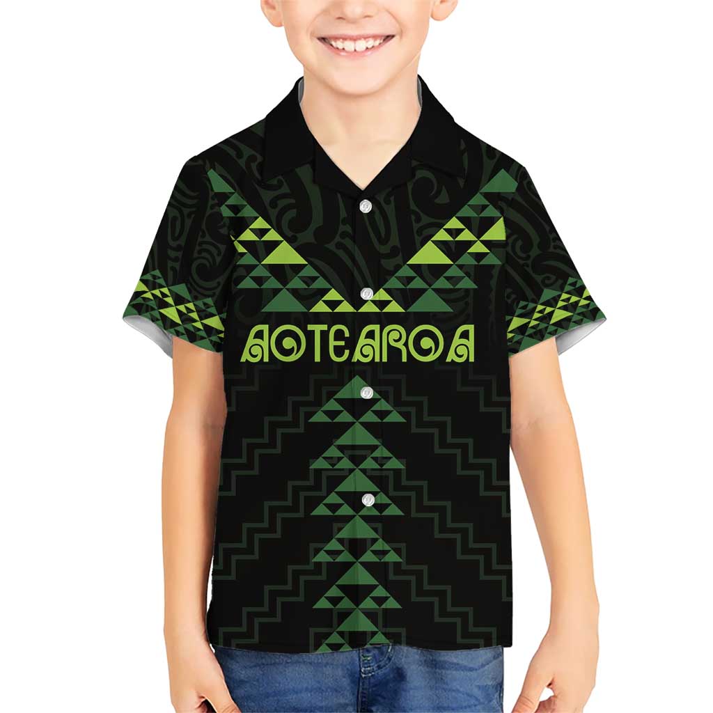 Custom New Zealand Maori Koru Koiri Motif Kid Hawaiian Shirt