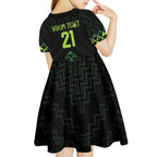 Custom New Zealand Maori Koru Koiri Motif Kid Short Sleeve Dress