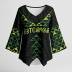 Custom New Zealand Maori Koru Koiri Motif Kimono Sleeve Blouse - Aussie Hoodie