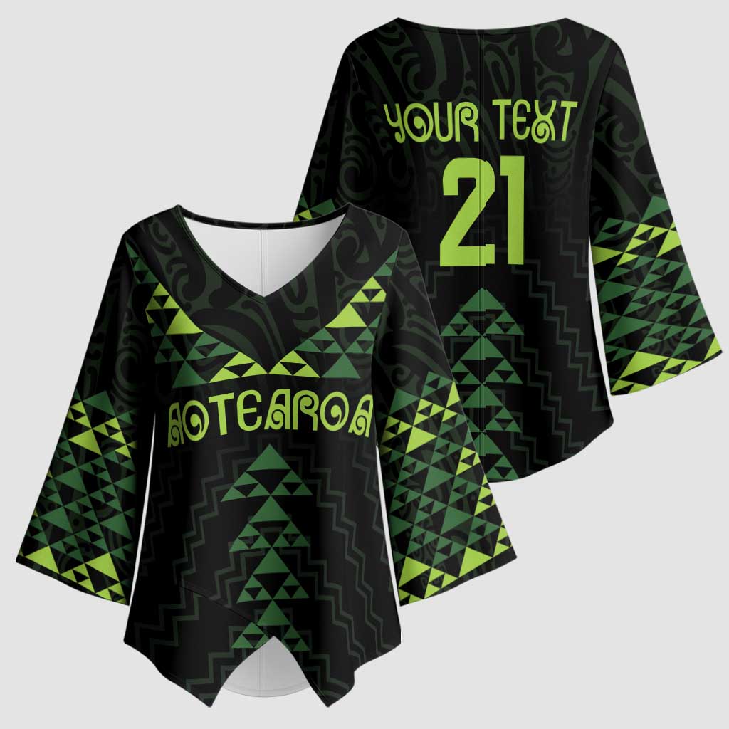 Custom New Zealand Maori Koru Koiri Motif Kimono Sleeve Blouse - Aussie Hoodie