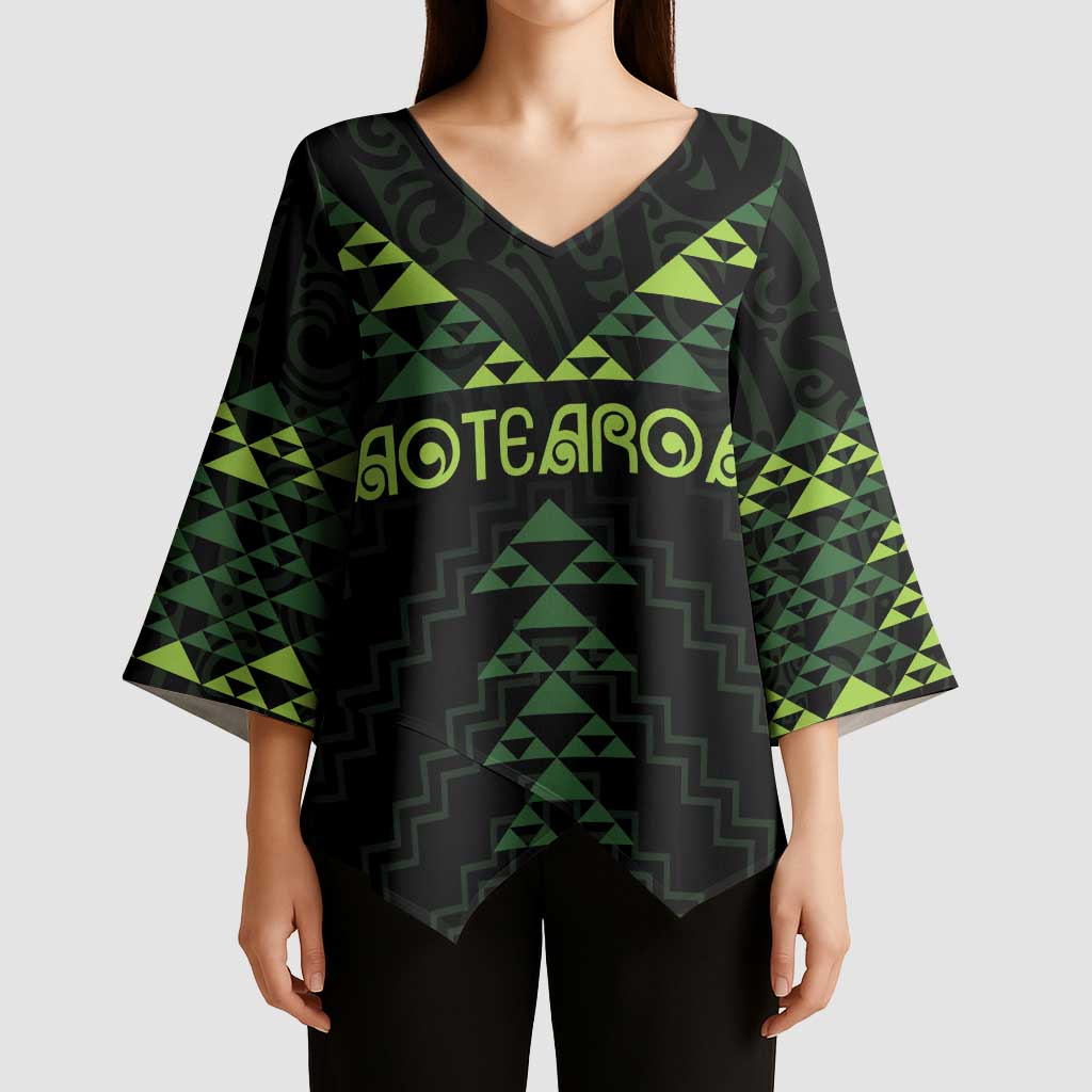 Custom New Zealand Maori Koru Koiri Motif Kimono Sleeve Blouse - Aussie Hoodie