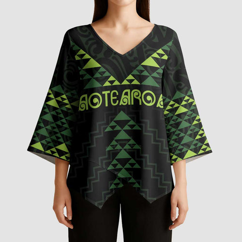 Custom New Zealand Maori Koru Koiri Motif Kimono Sleeve Blouse - Aussie Hoodie