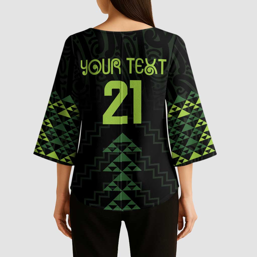 Custom New Zealand Maori Koru Koiri Motif Kimono Sleeve Blouse - Aussie Hoodie