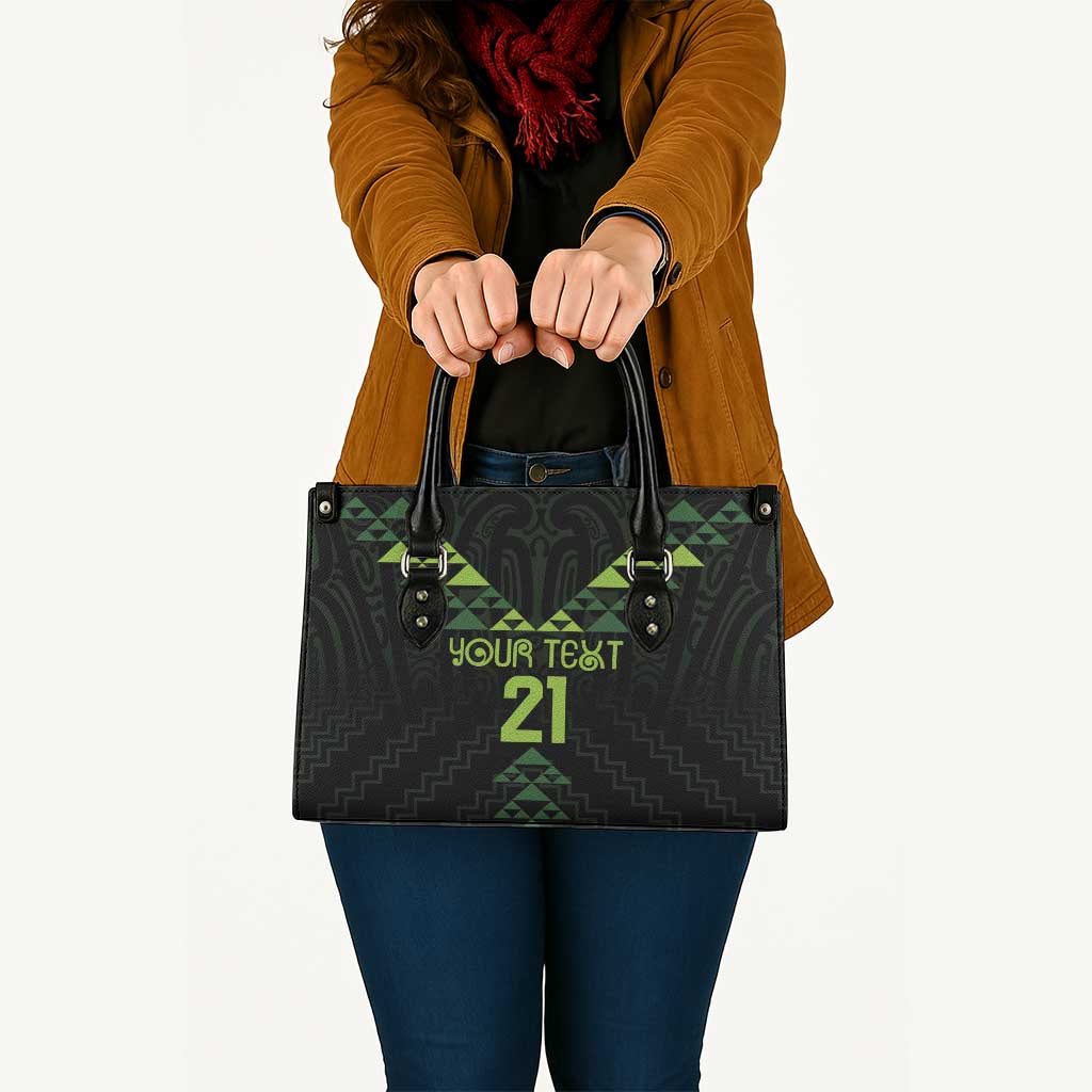 Custom New Zealand Maori Koru Koiri Motif Leather Bag - Aussie Hoodie