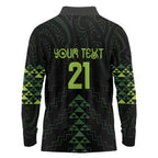 Custom New Zealand Maori Koru Koiri Motif Long Sleeve Polo Shirt