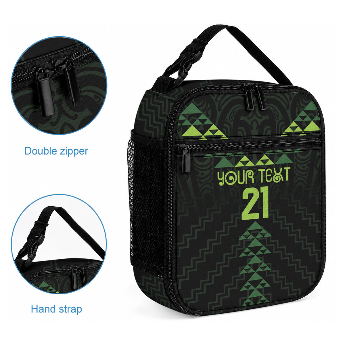 Custom New Zealand Maori Koru Koiri Motif Lunch Bag