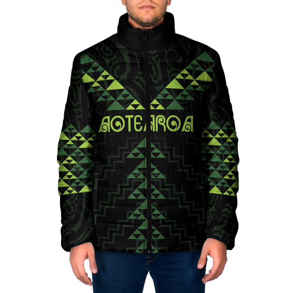 Custom New Zealand Maori Koru Koiri Motif Padded Jacket - Aussie Hoodie