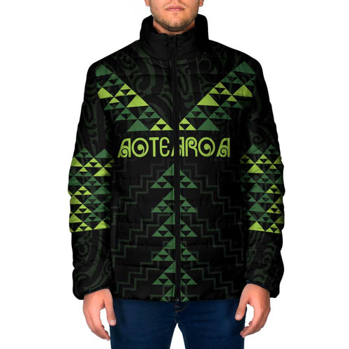 Custom New Zealand Maori Koru Koiri Motif Padded Jacket - Aussie Hoodie