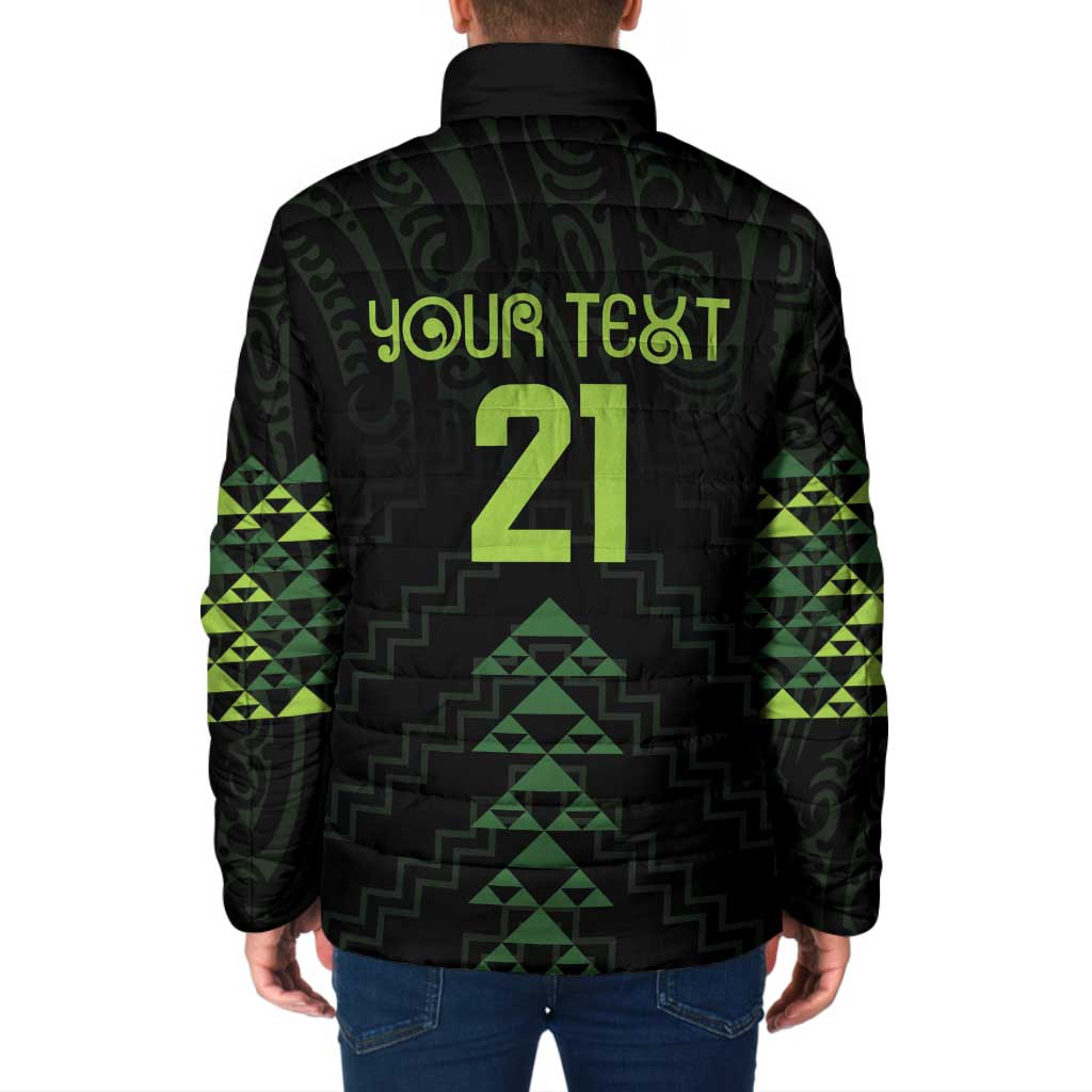 Custom New Zealand Maori Koru Koiri Motif Padded Jacket - Aussie Hoodie