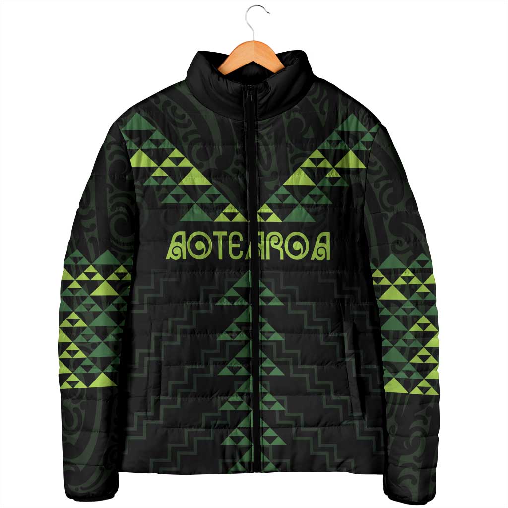 Custom New Zealand Maori Koru Koiri Motif Padded Jacket - Aussie Hoodie