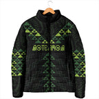 Custom New Zealand Maori Koru Koiri Motif Padded Jacket - Aussie Hoodie