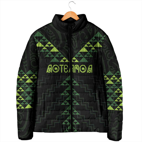 Custom New Zealand Maori Koru Koiri Motif Padded Jacket - Aussie Hoodie