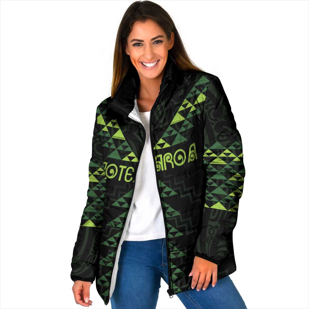 Custom New Zealand Maori Koru Koiri Motif Padded Jacket - Aussie Hoodie