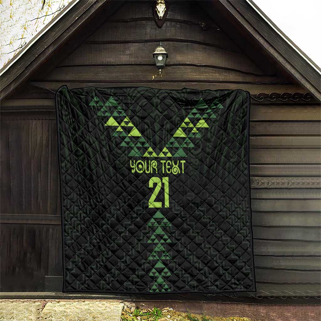 Custom New Zealand Maori Koru Koiri Motif Quilt