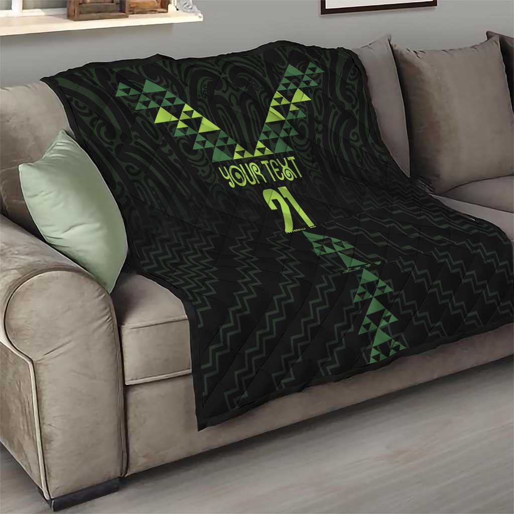 Custom New Zealand Maori Koru Koiri Motif Quilt
