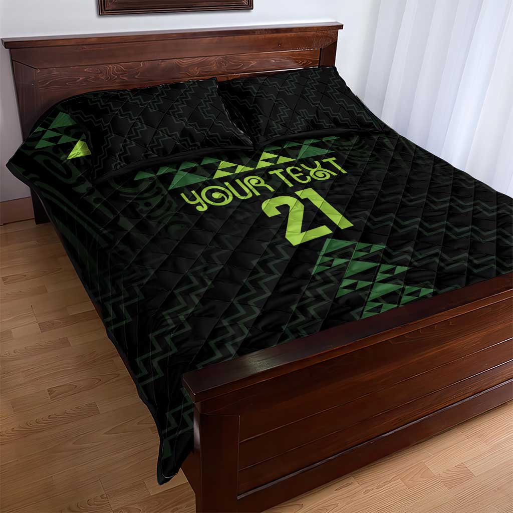 Custom New Zealand Maori Koru Koiri Motif Quilt Bed Set
