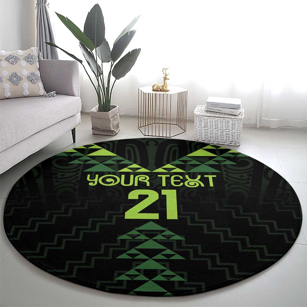 Custom New Zealand Maori Koru Koiri Motif Round Carpet