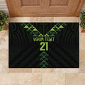 Custom New Zealand Maori Koru Koiri Motif Rubber Doormat