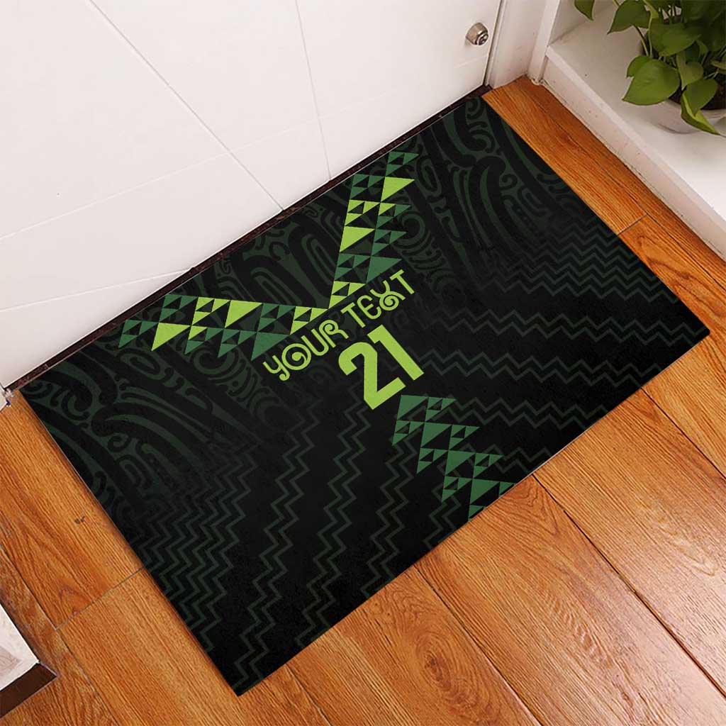Custom New Zealand Maori Koru Koiri Motif Rubber Doormat