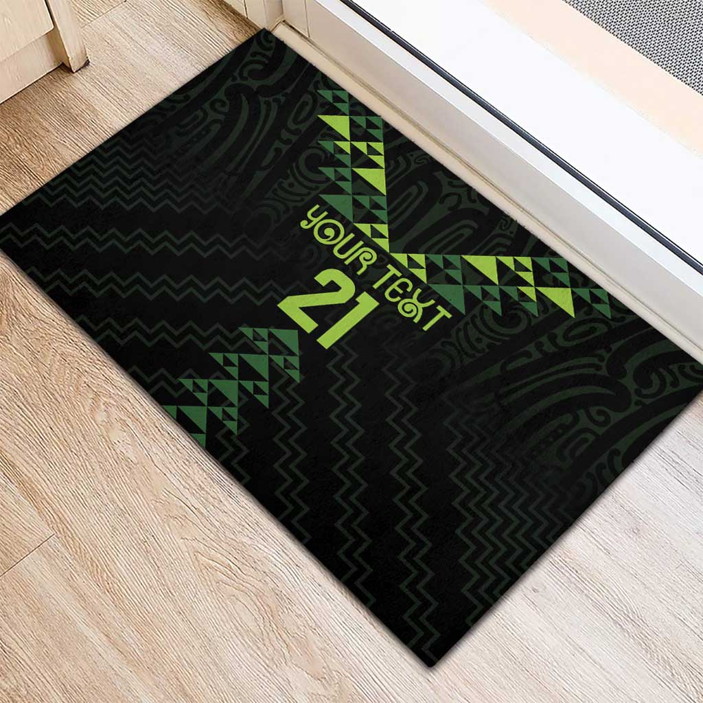 Custom New Zealand Maori Koru Koiri Motif Rubber Doormat