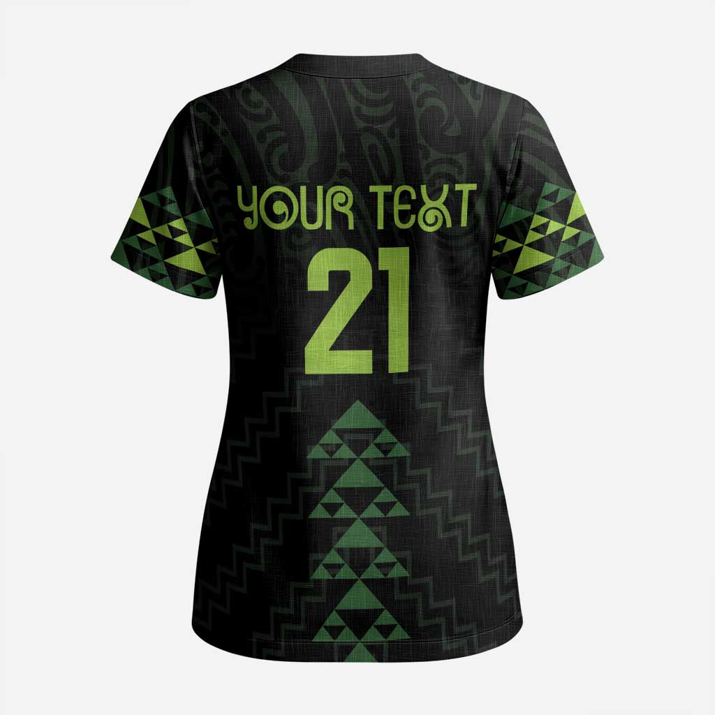 Custom New Zealand Maori Koru Koiri Motif Scrub Top - Aussie Hoodie