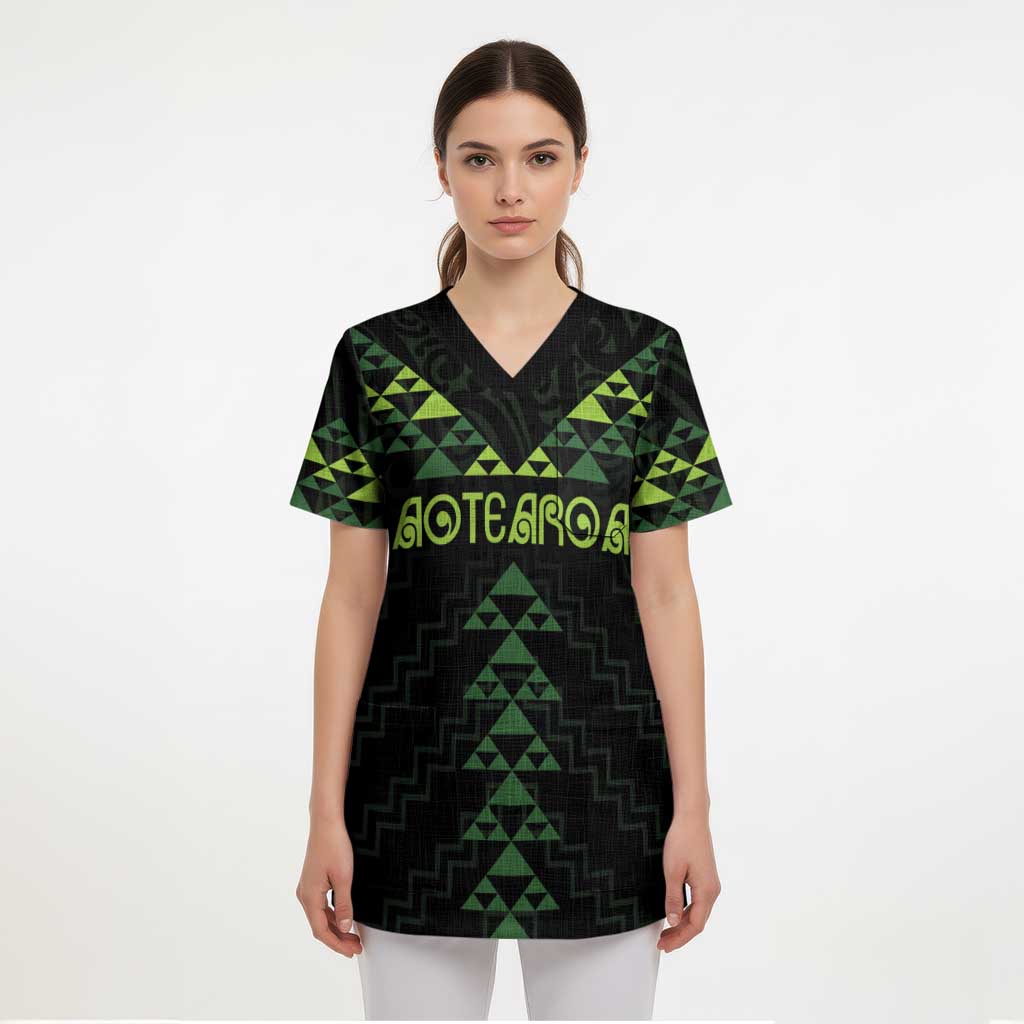 Custom New Zealand Maori Koru Koiri Motif Scrub Top - Aussie Hoodie