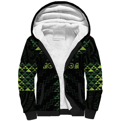 Custom New Zealand Maori Koru Koiri Motif Sherpa Hoodie