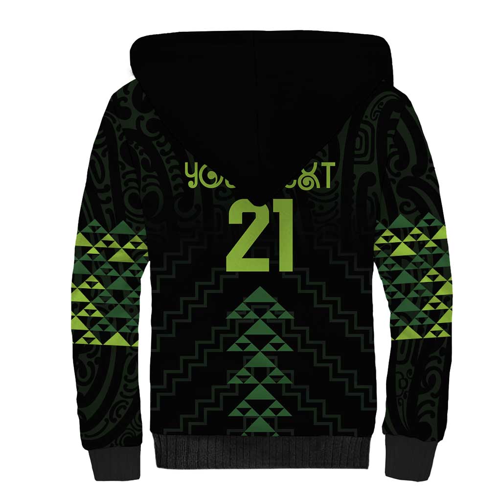 Custom New Zealand Maori Koru Koiri Motif Sherpa Hoodie