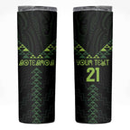 Custom New Zealand Maori Koru Koiri Motif Skinny Tumbler