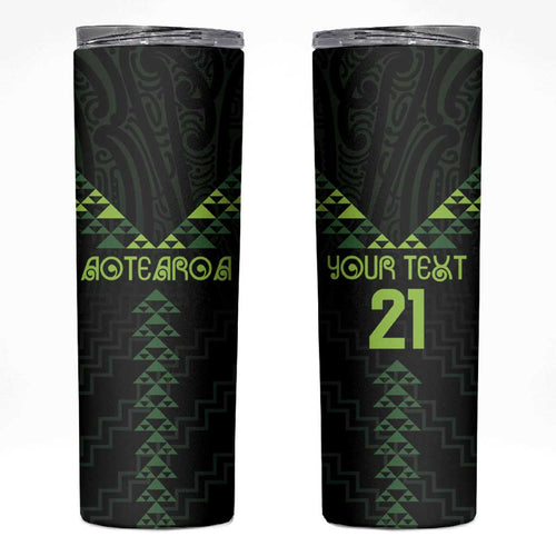 Custom New Zealand Maori Koru Koiri Motif Skinny Tumbler