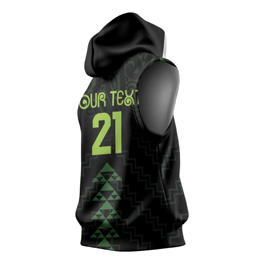 Custom New Zealand Maori Koru Koiri Motif Sleeveless Hoodie - Aussie Hoodie