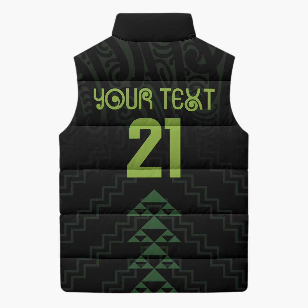 Custom New Zealand Maori Koru Koiri Motif Sleeveless Puffer Jacket - Aussie Hoodie