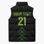 Custom New Zealand Maori Koru Koiri Motif Sleeveless Puffer Jacket - Aussie Hoodie
