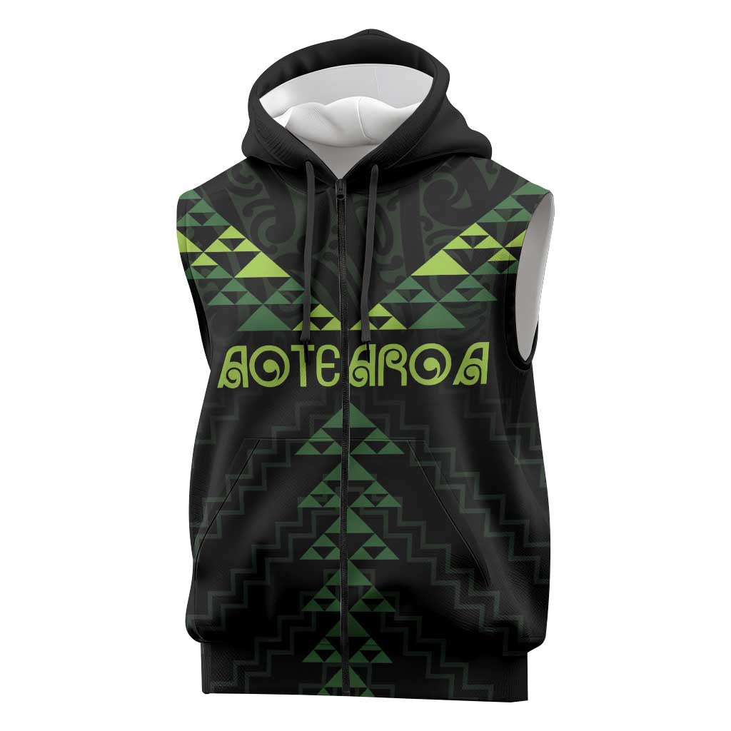 Custom New Zealand Maori Koru Koiri Motif Sleeveless Zip Hoodie LT9