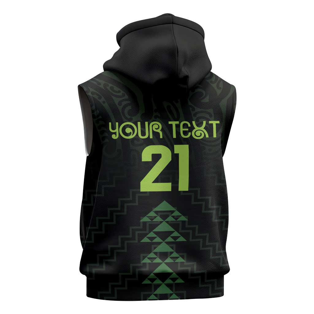 Custom New Zealand Maori Koru Koiri Motif Sleeveless Zip Hoodie LT9