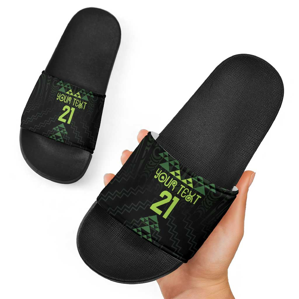 Custom New Zealand Maori Koru Koiri Motif Slide Sandals - Aussie Hoodie