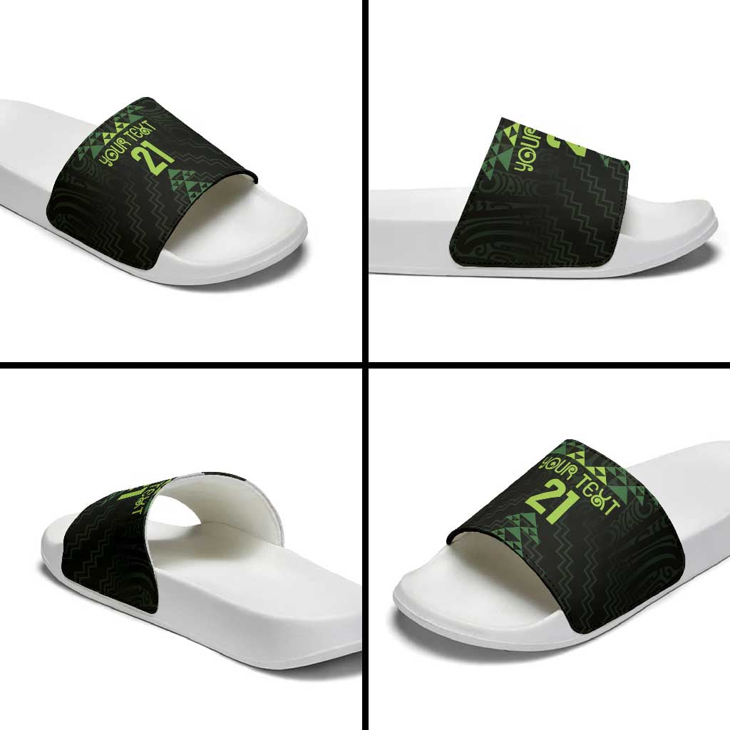 Custom New Zealand Maori Koru Koiri Motif Slide Sandals - Aussie Hoodie
