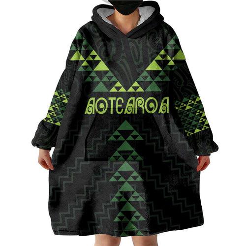 Custom New Zealand Maori Koru Koiri Motif Wearable Blanket Hoodie