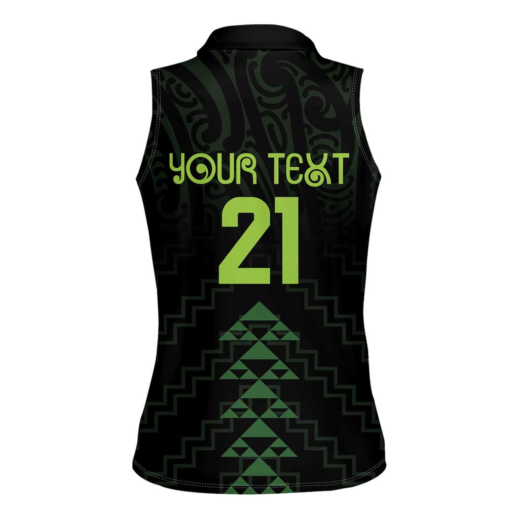 Custom New Zealand Maori Koru Koiri Motif Women Sleeveless Polo Shirt