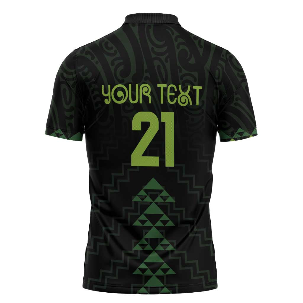 Custom New Zealand Maori Koru Koiri Motif Zipper Polo Shirt - Aussie Hoodie